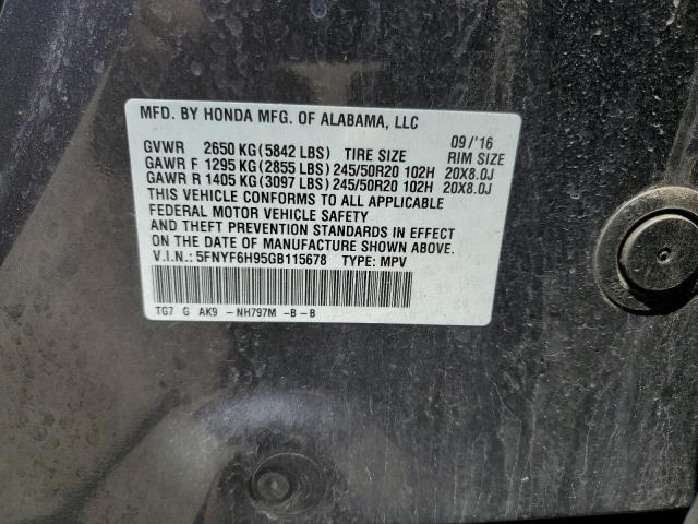 Photo 12 VIN: 5FNYF6H95GB115678 - HONDA PILOT 