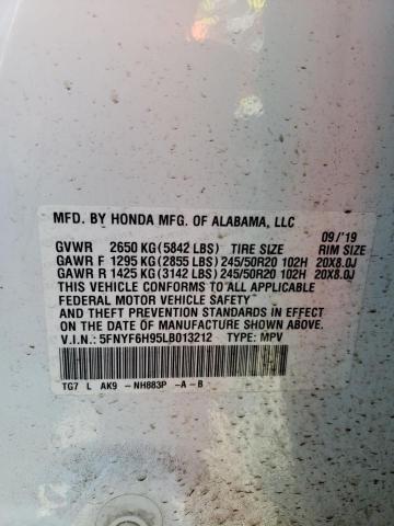 Photo 12 VIN: 5FNYF6H95LB013212 - HONDA PILOT 