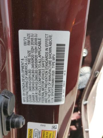 Photo 12 VIN: 5FNYF7H50MB013526 - HONDA PASSPORT E 