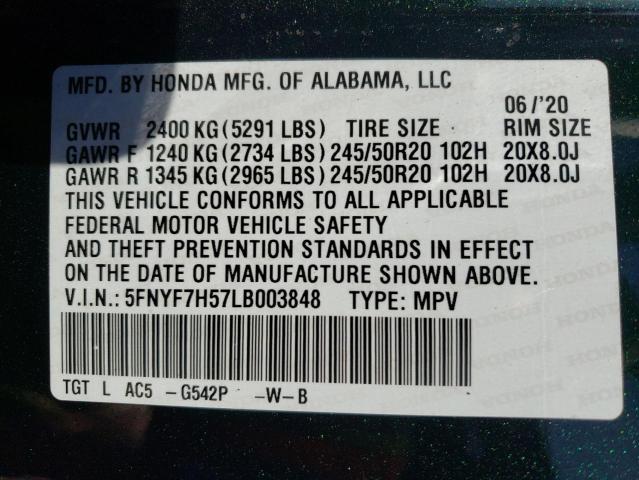 Photo 12 VIN: 5FNYF7H57LB003848 - HONDA PASSPORT 