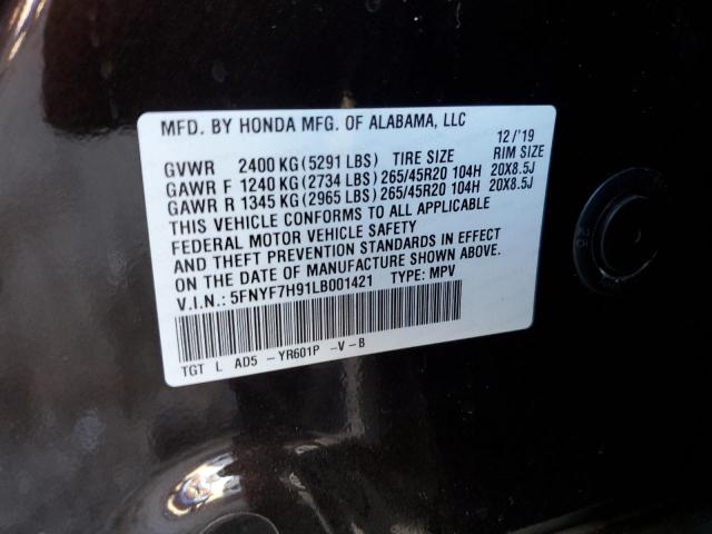 Photo 12 VIN: 5FNYF7H91LB001421 - HONDA PASSPORT T 