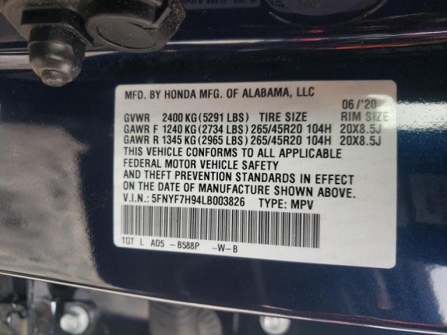 Photo 9 VIN: 5FNYF7H94LB003826 - HONDA PASSPORT T 