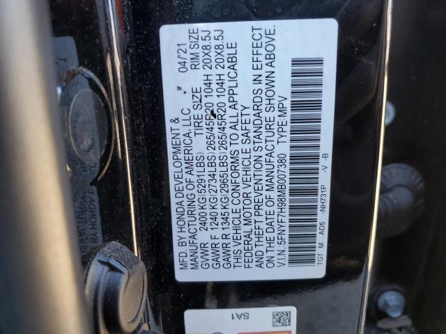 Photo 12 VIN: 5FNYF7H98MB007380 - HONDA PASSPORT 