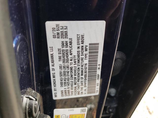 Photo 9 VIN: 5FNYF8H00LB010716 - HONDA PASSPORT E 