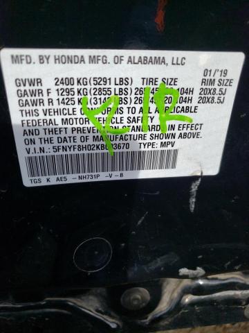 Photo 11 VIN: 5FNYF8H02KB003670 - HONDA PASSPORT 