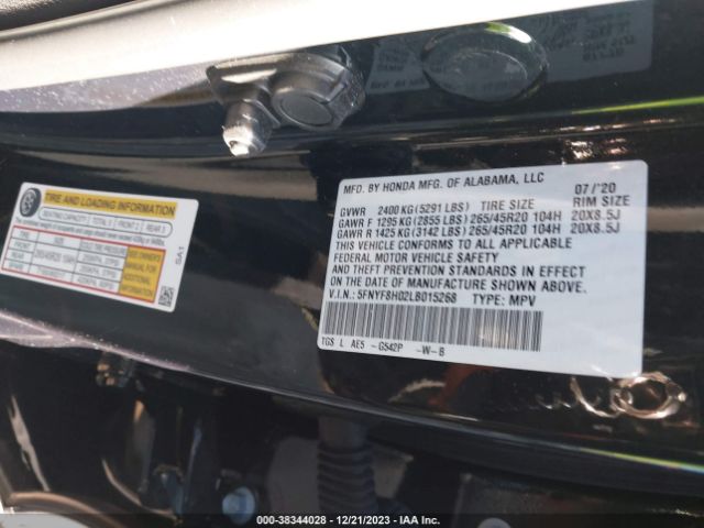 Photo 8 VIN: 5FNYF8H02LB015268 - HONDA PASSPORT 