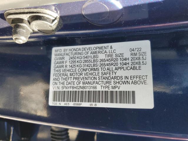 Photo 12 VIN: 5FNYF8H02NB013166 - HONDA PASSPORT E 