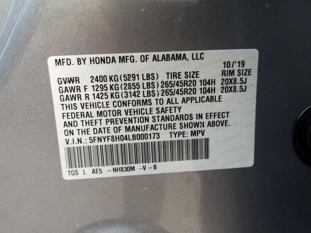 Photo 9 VIN: 5FNYF8H04LB000173 - HONDA PASSPORT E 