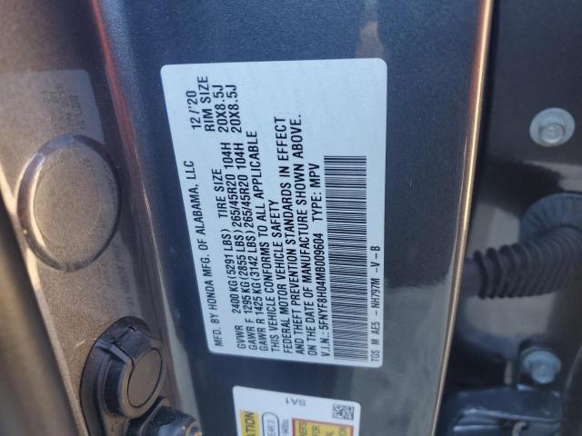 Photo 12 VIN: 5FNYF8H04MB009604 - HONDA PASSPORT E 