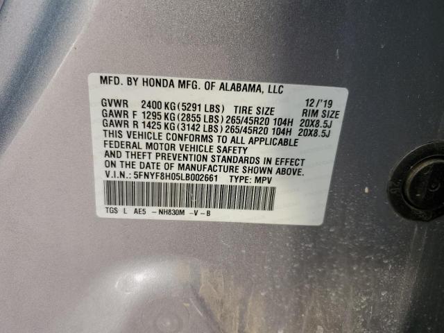 Photo 12 VIN: 5FNYF8H05LB002661 - HONDA PASSPORT 