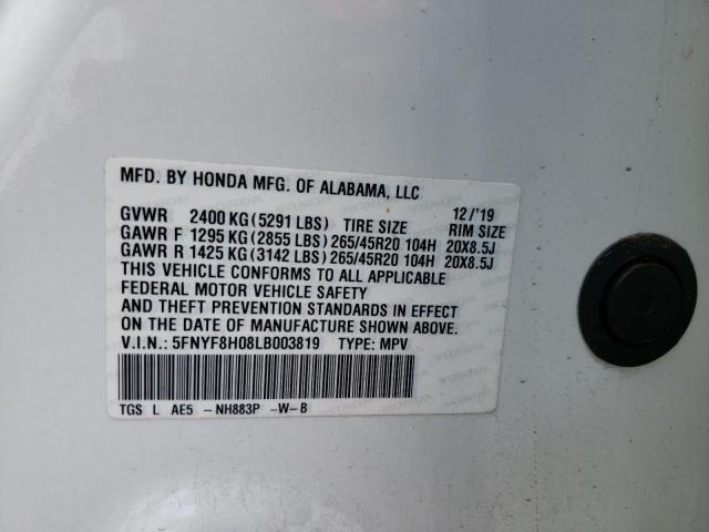 Photo 9 VIN: 5FNYF8H08LB003819 - HONDA PASSPORT 