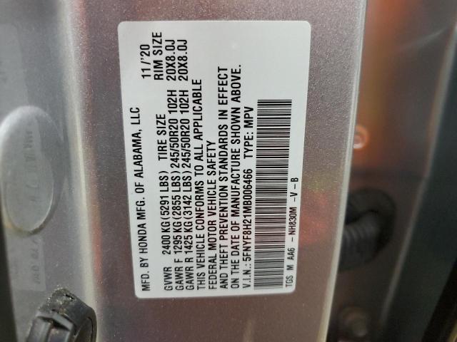 Photo 12 VIN: 5FNYF8H21MB006466 - HONDA PASSPORT S 