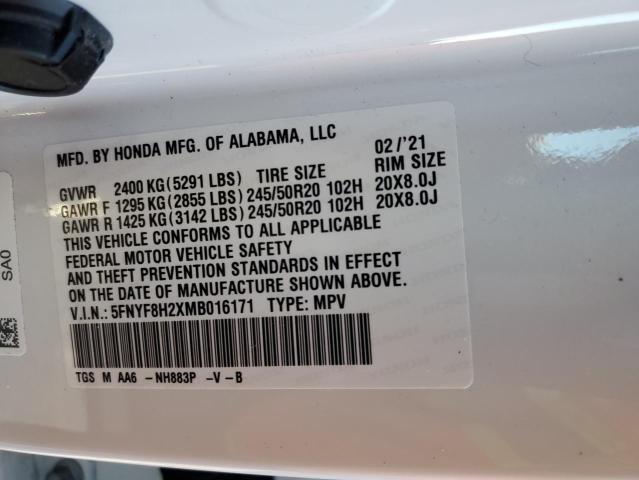 Photo 12 VIN: 5FNYF8H2XMB016171 - HONDA PASSPORT S 