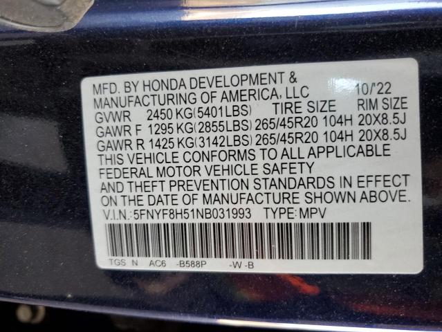 Photo 12 VIN: 5FNYF8H51NB031993 - HONDA PASSPORT 