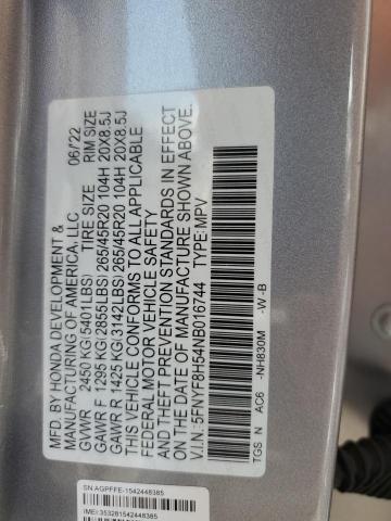 Photo 12 VIN: 5FNYF8H54NB016744 - HONDA PASSPORT E 