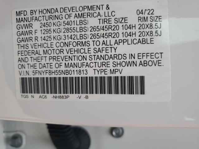 Photo 12 VIN: 5FNYF8H55NB011813 - HONDA PASSPORT E 