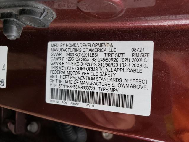 Photo 13 VIN: 5FNYF8H56MB033723 - HONDA PASSPORT 