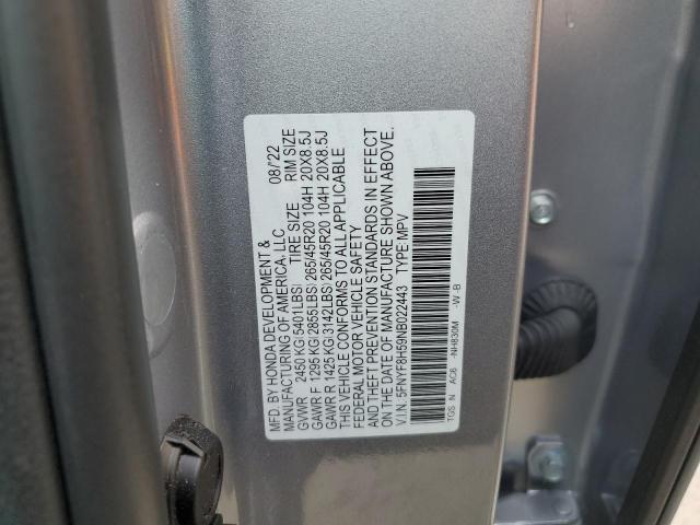 Photo 13 VIN: 5FNYF8H59NB022443 - HONDA PASSPORT E 