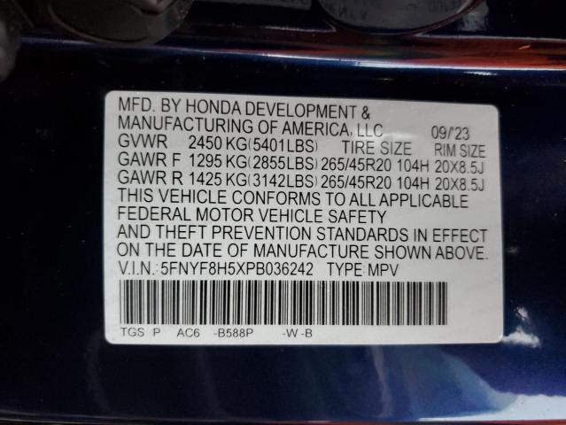 Photo 12 VIN: 5FNYF8H5XPB036242 - HONDA PASSPORT 