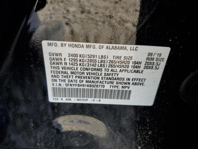 Photo 11 VIN: 5FNYF8H91KB028770 - HONDA PASSPORT T 