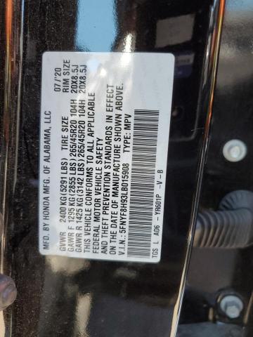 Photo 12 VIN: 5FNYF8H93LB015908 - HONDA PASSPORT 