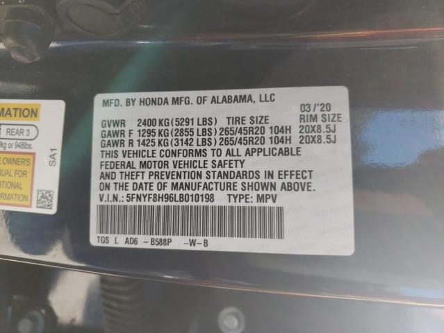 Photo 13 VIN: 5FNYF8H96LB010198 - HONDA PASSPORT T 