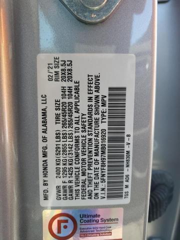 Photo 13 VIN: 5FNYF8H97MB016920 - HONDA PASSPORT T 