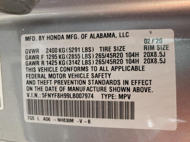 Photo 13 VIN: 5FNYF8H99LB007974 - HONDA PASSPORT T 