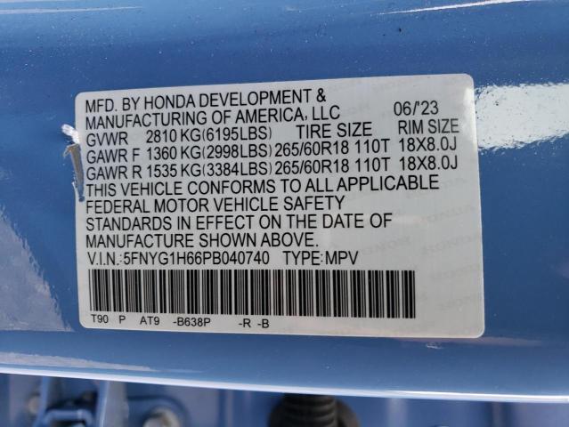 Photo 12 VIN: 5FNYG1H66PB040740 - HONDA PILOT TRAI 