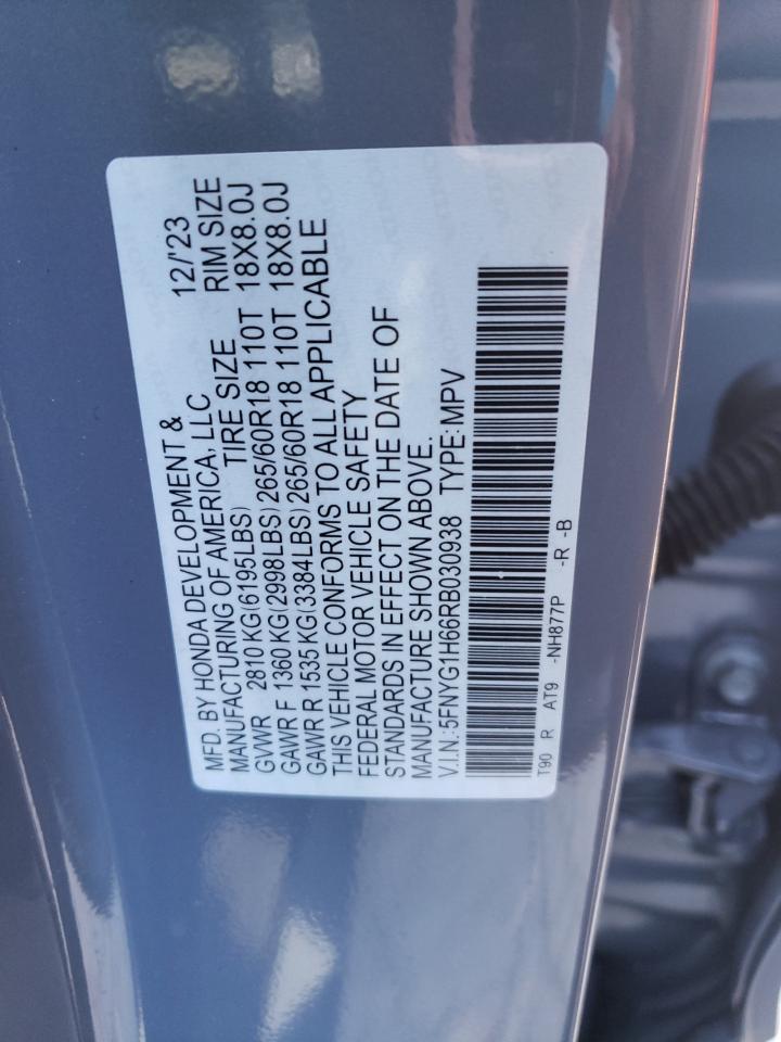 Photo 13 VIN: 5FNYG1H66RB030938 - HONDA PILOT 