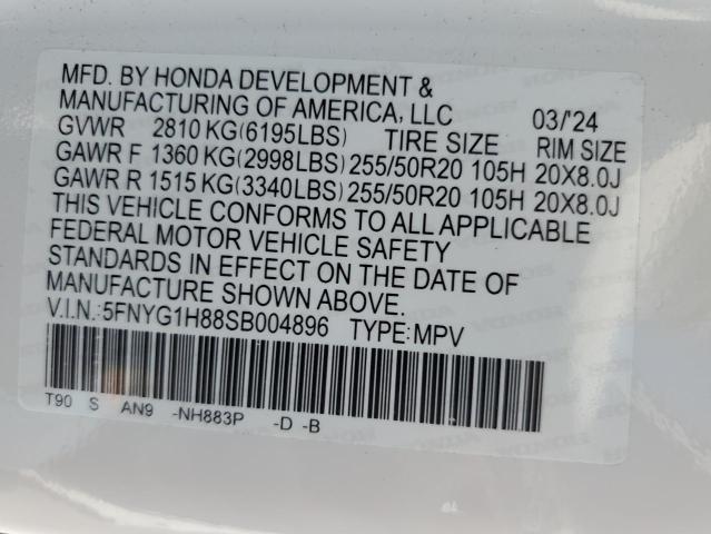 Photo 12 VIN: 5FNYG1H88SB004896 - HONDA PILOT ELIT 