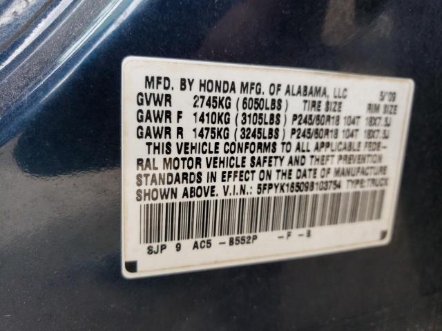 Photo 11 VIN: 5FPYK16509B103754 - HONDA RIDGELINE 