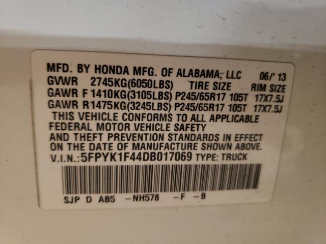 Photo 9 VIN: 5FPYK1F44DB017069 - HONDA RIDGELINE 