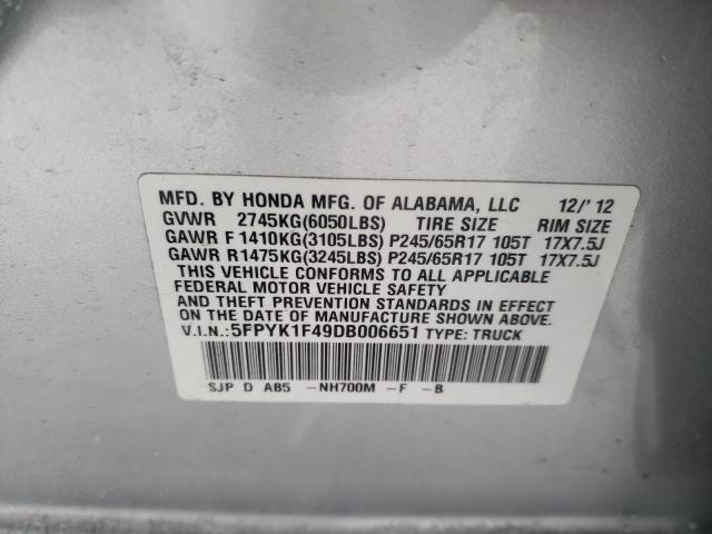 Photo 9 VIN: 5FPYK1F49DB006651 - HONDA RIDGELINE 