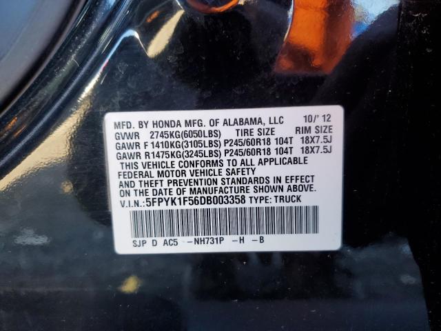 Photo 11 VIN: 5FPYK1F56DB003358 - HONDA RIDGELINE 