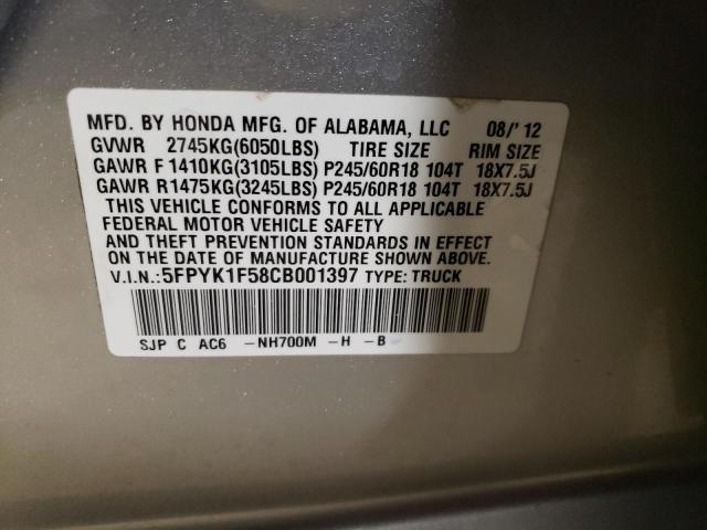 Photo 11 VIN: 5FPYK1F58CB001397 - HONDA RIDGELINE 