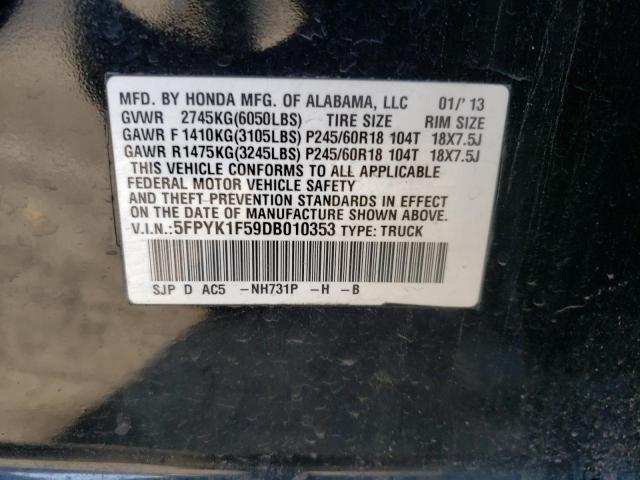 Photo 13 VIN: 5FPYK1F59DB010353 - HONDA RIDGELINE 