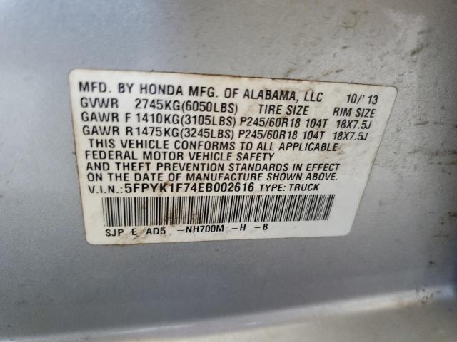 Photo 11 VIN: 5FPYK1F74EB002616 - HONDA RIDGELINE 