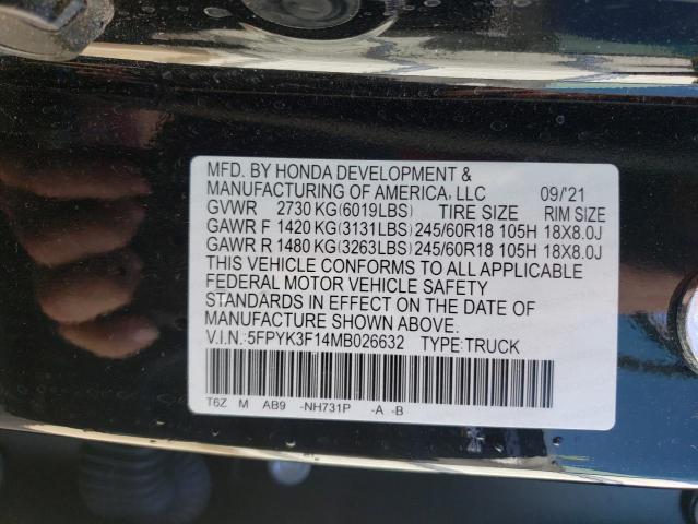 Photo 11 VIN: 5FPYK3F14MB026632 - HONDA RIDGELINE 