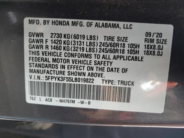 Photo 9 VIN: 5FPYK3F55LB019822 - HONDA RIDGELINE 