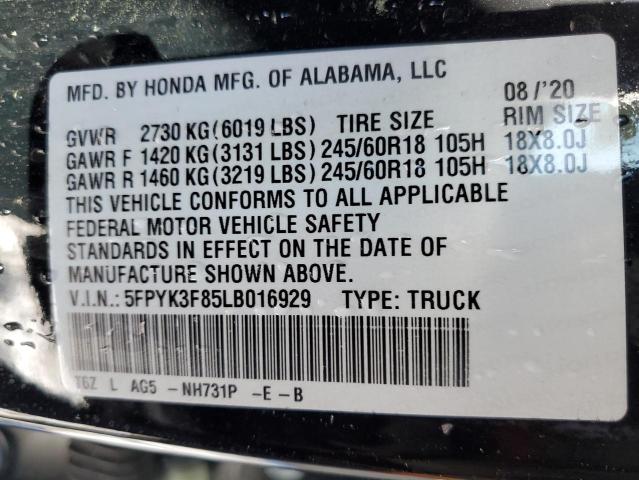 Photo 11 VIN: 5FPYK3F85LB016929 - HONDA RIDGELINE 