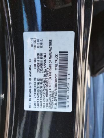 Photo 11 VIN: 5FPYK3F89HB001292 - HONDA RIDGELINE 