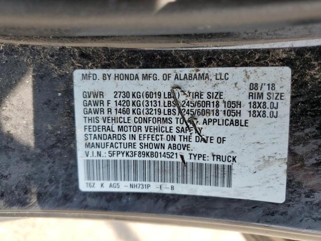 Photo 11 VIN: 5FPYK3F89KB014521 - HONDA RIDGELINE 