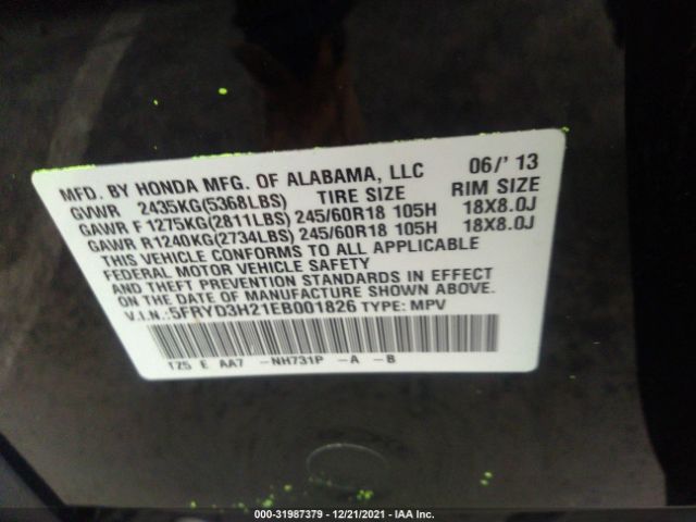 Photo 8 VIN: 5FRYD3H21EB001826 - ACURA MDX 