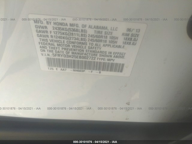 Photo 8 VIN: 5FRYD3H25EB002722 - ACURA MDX 