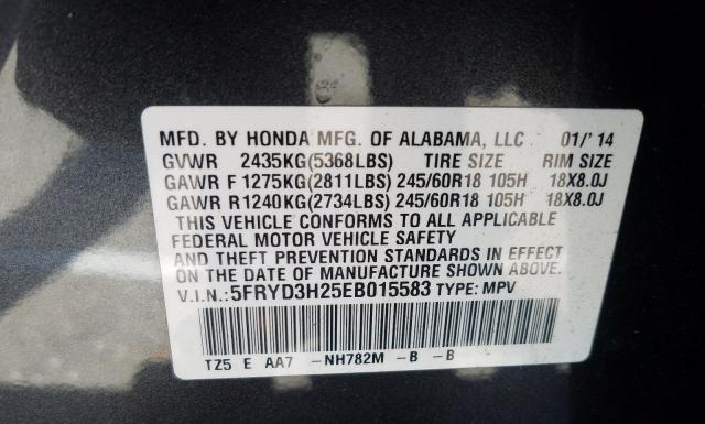 Photo 9 VIN: 5FRYD3H25EB015583 - ACURA MDX 