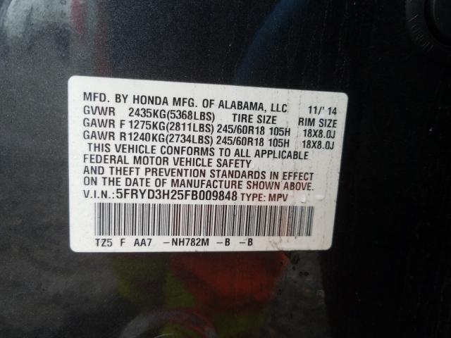 Photo 9 VIN: 5FRYD3H25FB009848 - ACURA MDX 