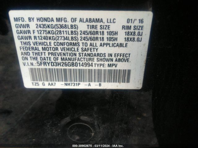 Photo 8 VIN: 5FRYD3H26GB014994 - ACURA MDX 