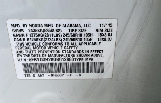 Photo 9 VIN: 5FRYD3H28GB012860 - ACURA MDX 