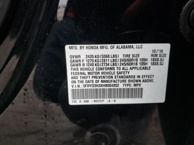 Photo 9 VIN: 5FRYD3H3XHB004852 - ACURA MDX 